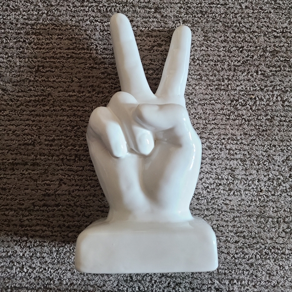 Other - Ceramic Peace Sign Statue
